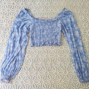 Urban Outfitters Smocked Puff Sleeve Top